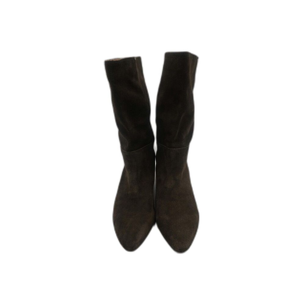 Lucky Brand Zaahira Suede Stacked Heel Ankle Boots Dark Moss Oiled Suede Sz 9/40